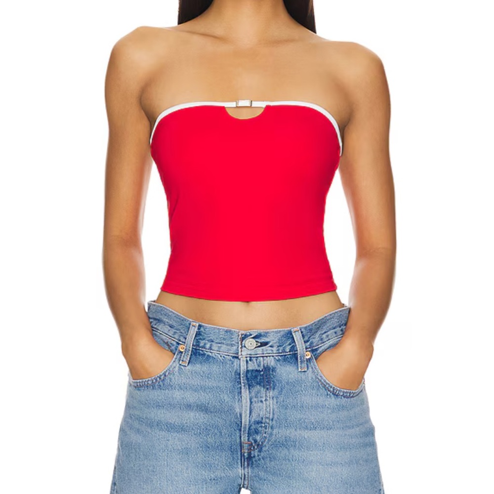NWT Revolve Superdown Whitney Strapless Top in Red